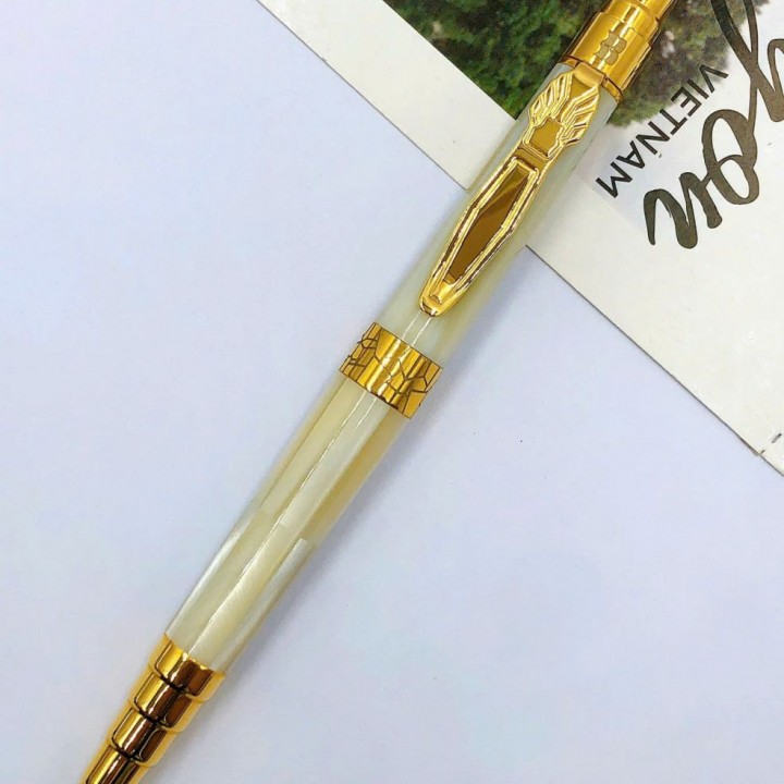 Orange Mississippi Pearl Signature Pen-Gold plated 24K-TA THANH THIEN - SON